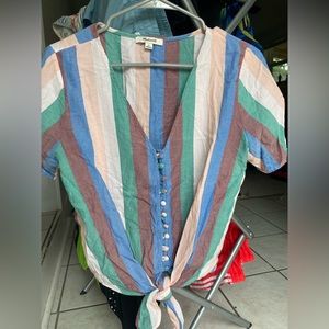 Madewell Striped Blouse, Size: M